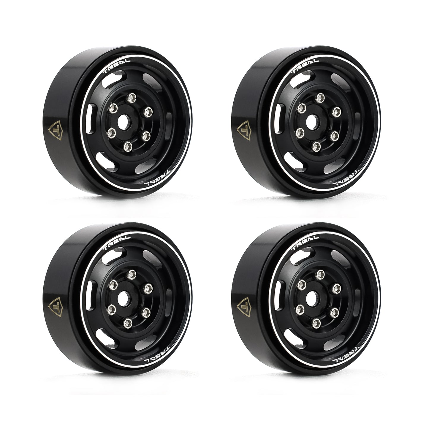 TREAL SCX24 Wheels 1.0'' Beadlock Wheels(4P) Vintage Wheels for 1/24 SCX24 Bronco Gladiator C10 Deadbolt -Type E
