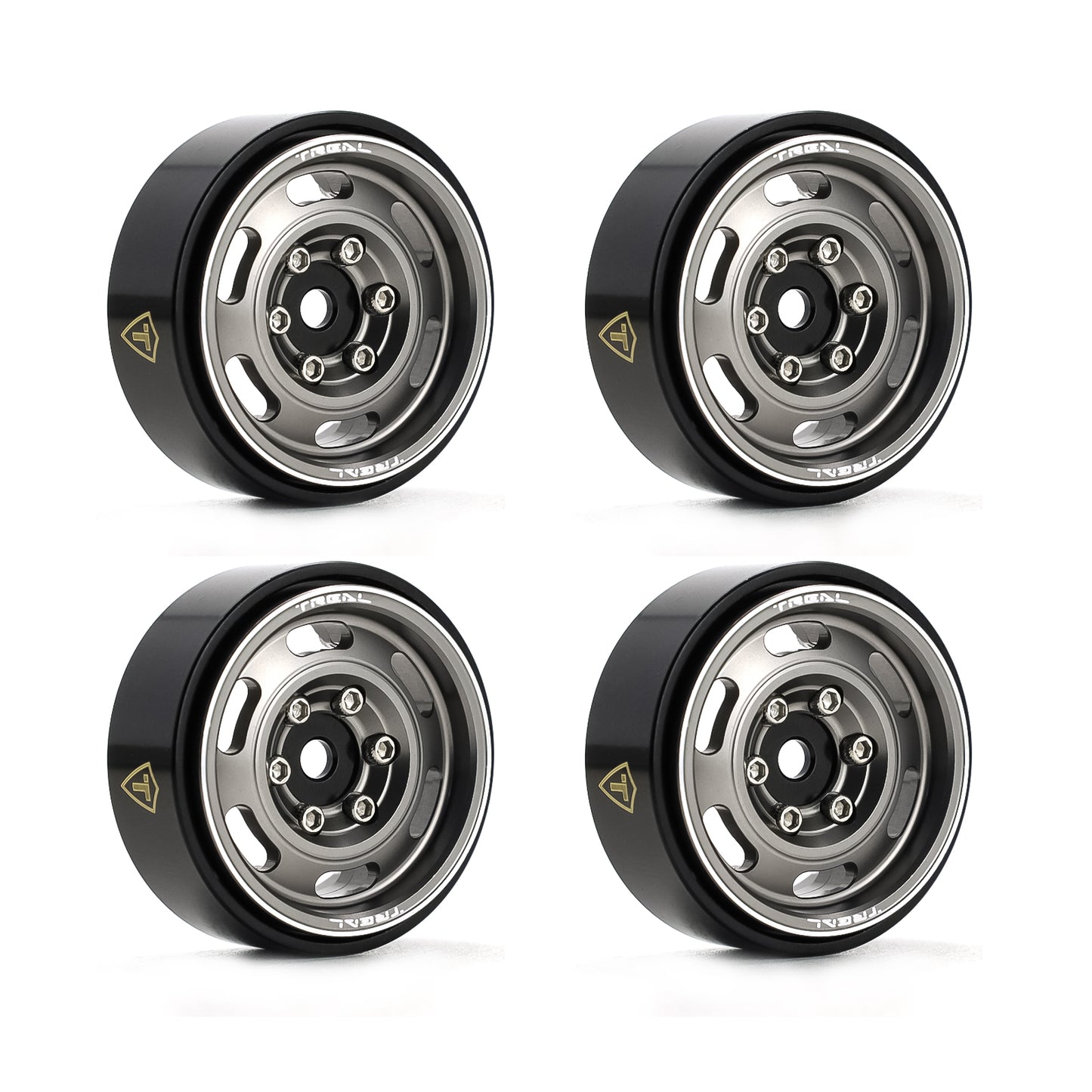 TREAL SCX24 Wheels 1.0'' Beadlock Wheels(4P) Vintage Wheels for 1/24 SCX24 Bronco Gladiator C10 Deadbolt -Type E