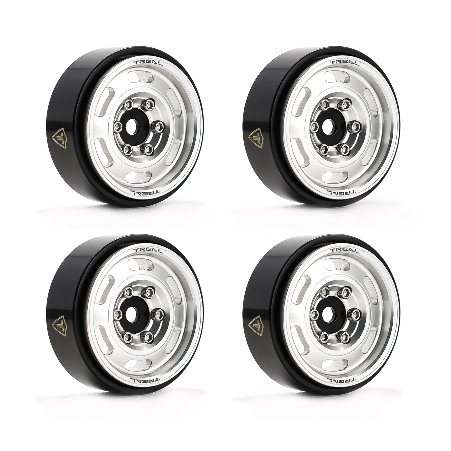TREAL SCX24 Wheels 1.0'' Beadlock Wheels(4P) Vintage Wheels for 1/24 SCX24 Bronco Gladiator C10 Deadbolt -Type E