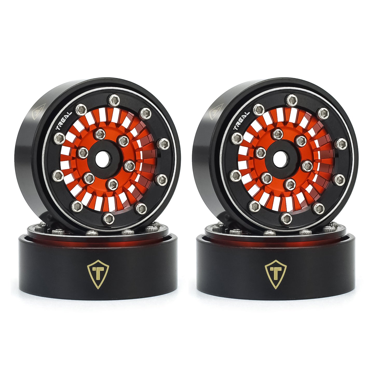 TREAL SCX24 Wheels 1.0'' Beadlock Wheels(4P) for 1/24 Micro RC SCX24 Bronco Gladiator C10 Deadbolt -Type C