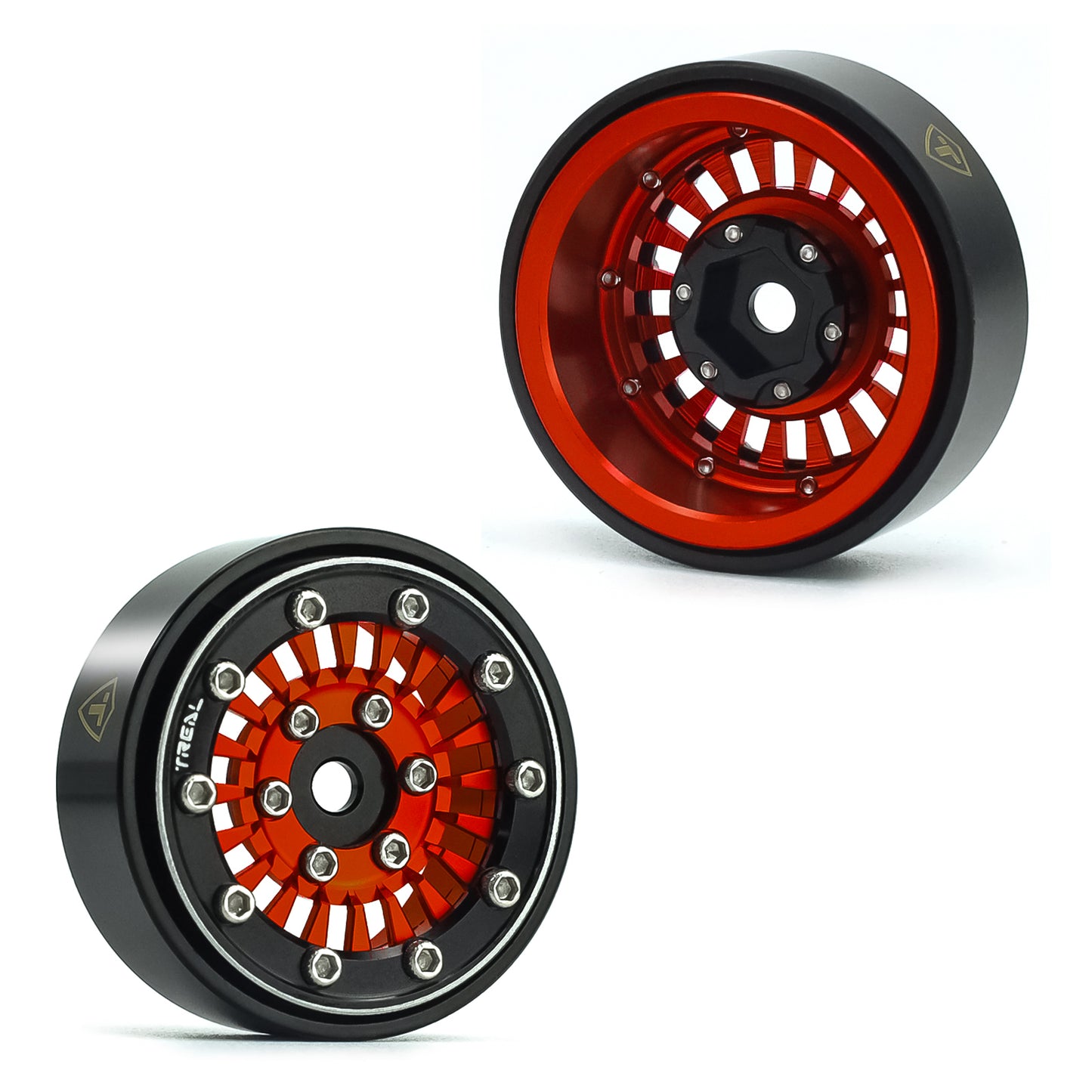 TREAL SCX24 Wheels 1.0'' Beadlock Wheels(4P) for 1/24 Micro RC SCX24 Bronco Gladiator C10 Deadbolt -Type C