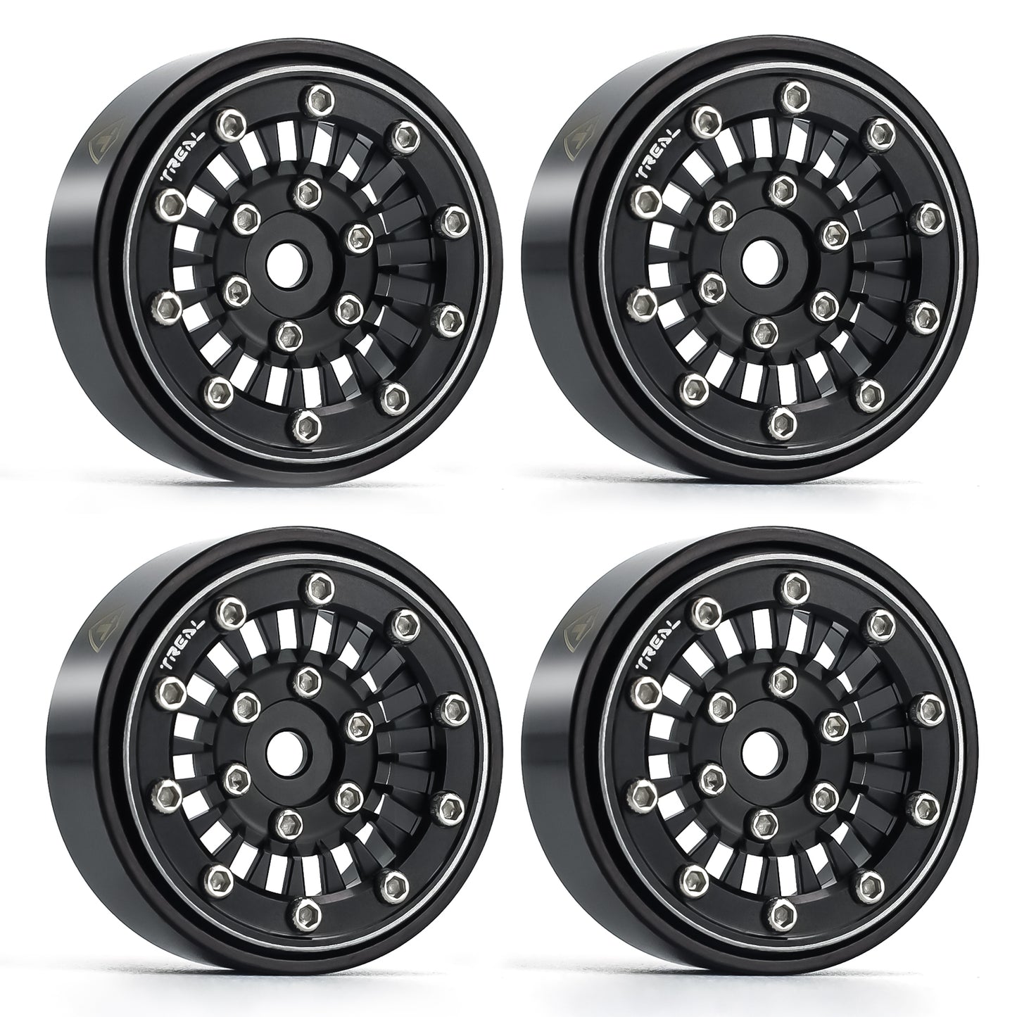 TREAL SCX24 Wheels 1.0'' Beadlock Wheels(4P) for 1/24 Micro RC SCX24 Bronco Gladiator C10 Deadbolt -Type C