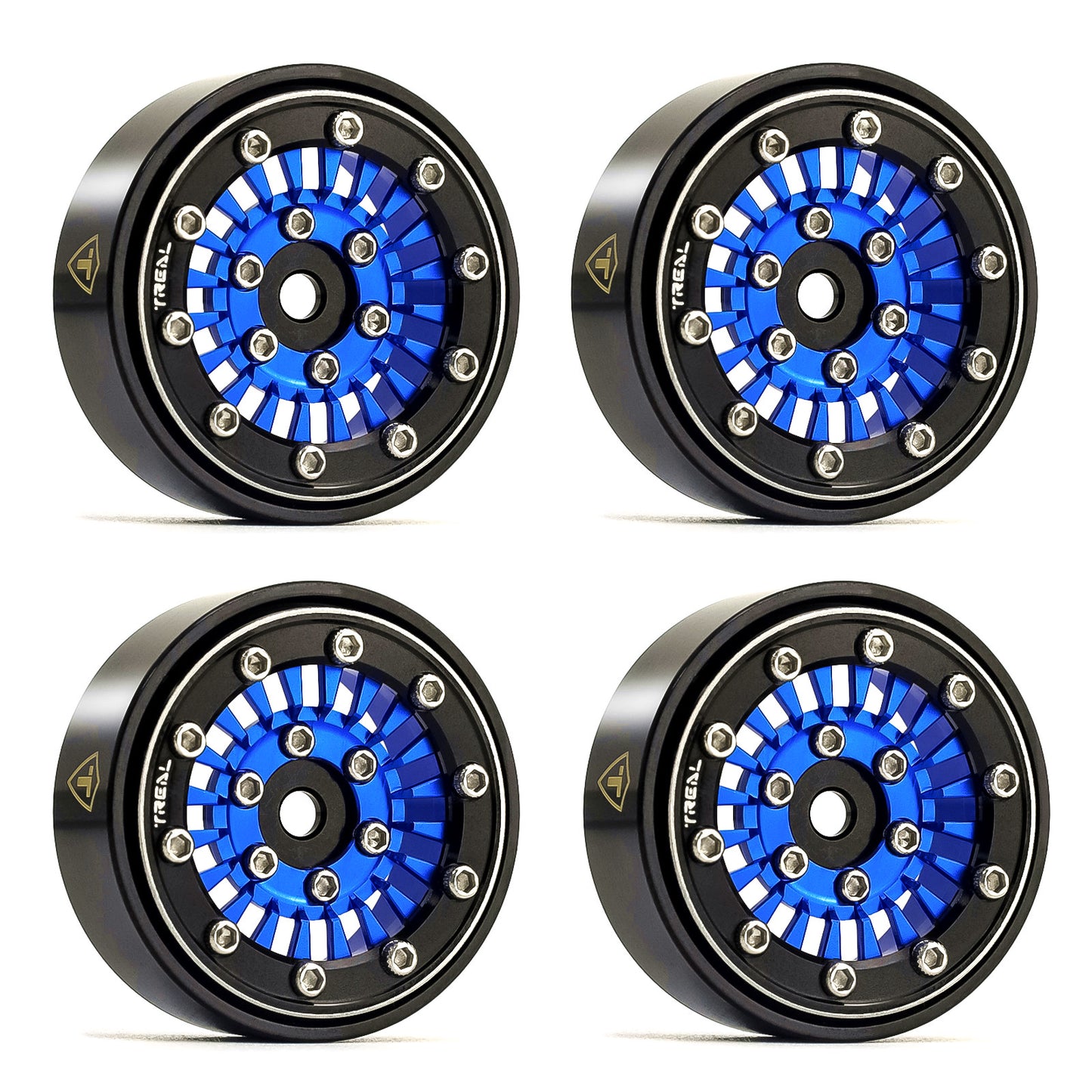 TREAL SCX24 Wheels 1.0'' Beadlock Wheels(4P) for 1/24 Micro RC SCX24 Bronco Gladiator C10 Deadbolt -Type C