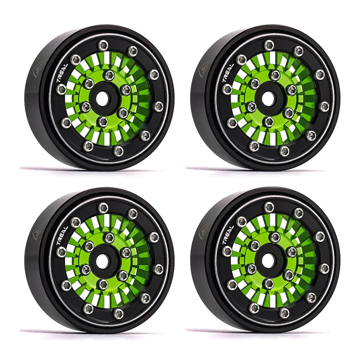 TREAL SCX24 Wheels 1.0'' Beadlock Wheels(4P) for 1/24 Micro RC SCX24 Bronco Gladiator C10 Deadbolt -Type C