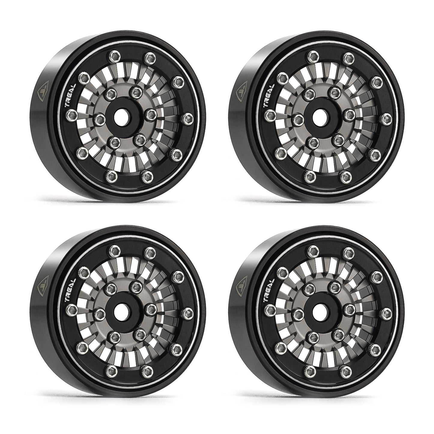 TREAL SCX24 Wheels 1.0'' Beadlock Wheels(4P) for 1/24 Micro RC SCX24 Bronco Gladiator C10 Deadbolt -Type C