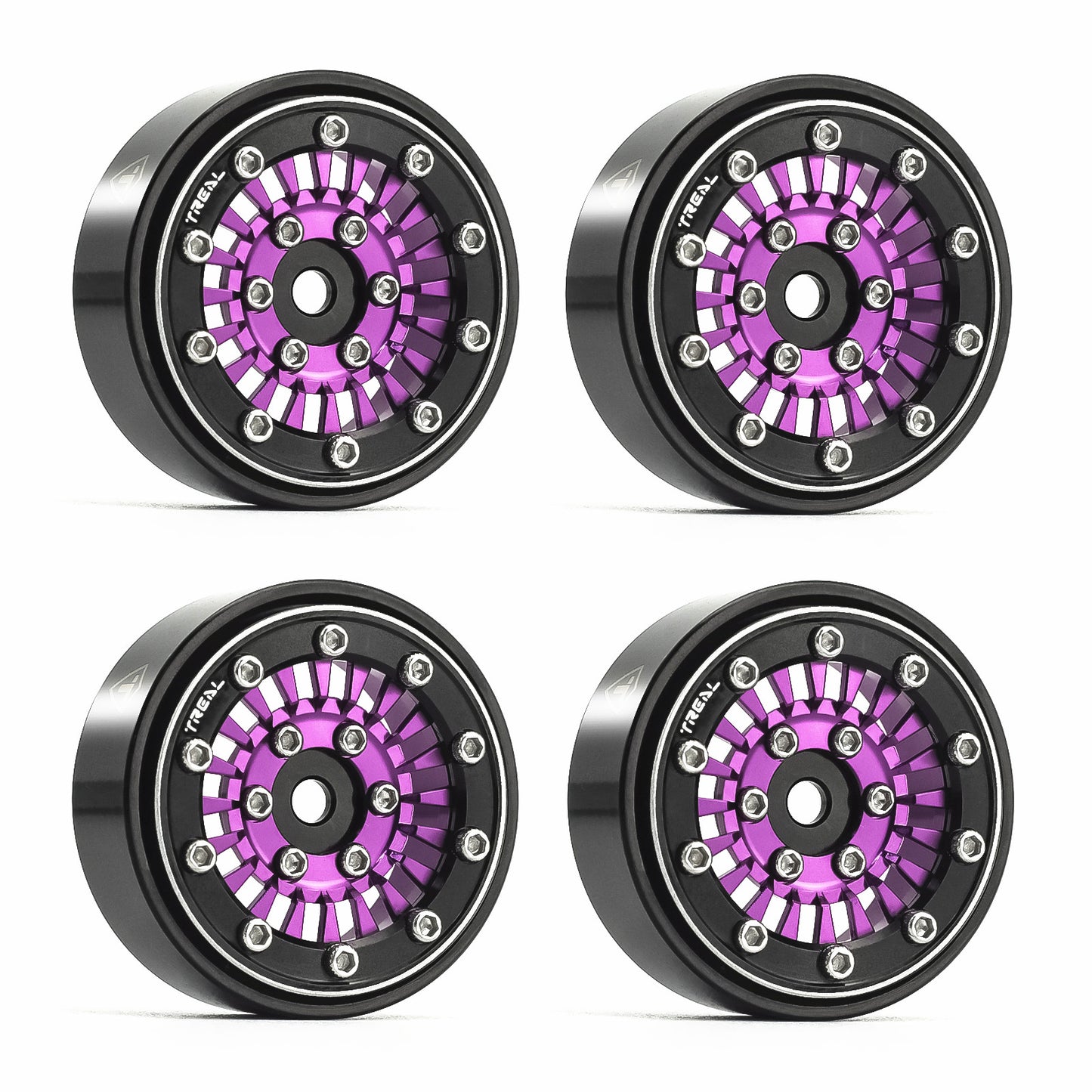 TREAL SCX24 Wheels 1.0'' Beadlock Wheels(4P) for 1/24 Micro RC SCX24 Bronco Gladiator C10 Deadbolt -Type C