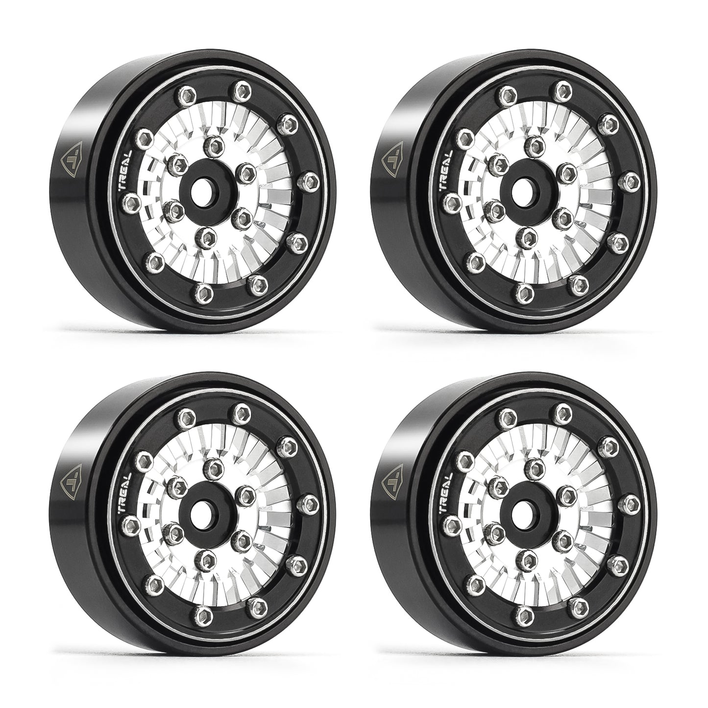 TREAL SCX24 Wheels 1.0'' Beadlock Wheels(4P) for 1/24 Micro RC SCX24 Bronco Gladiator C10 Deadbolt -Type C