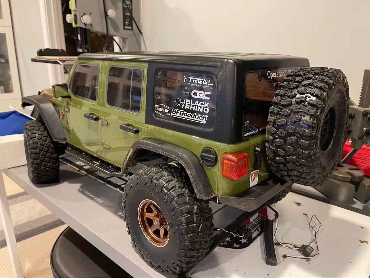 TREAL SCX6 Spare Tire Carrier Rear Spare Wheel Mount Aluminum 7075 Compatible with Axial SCX6