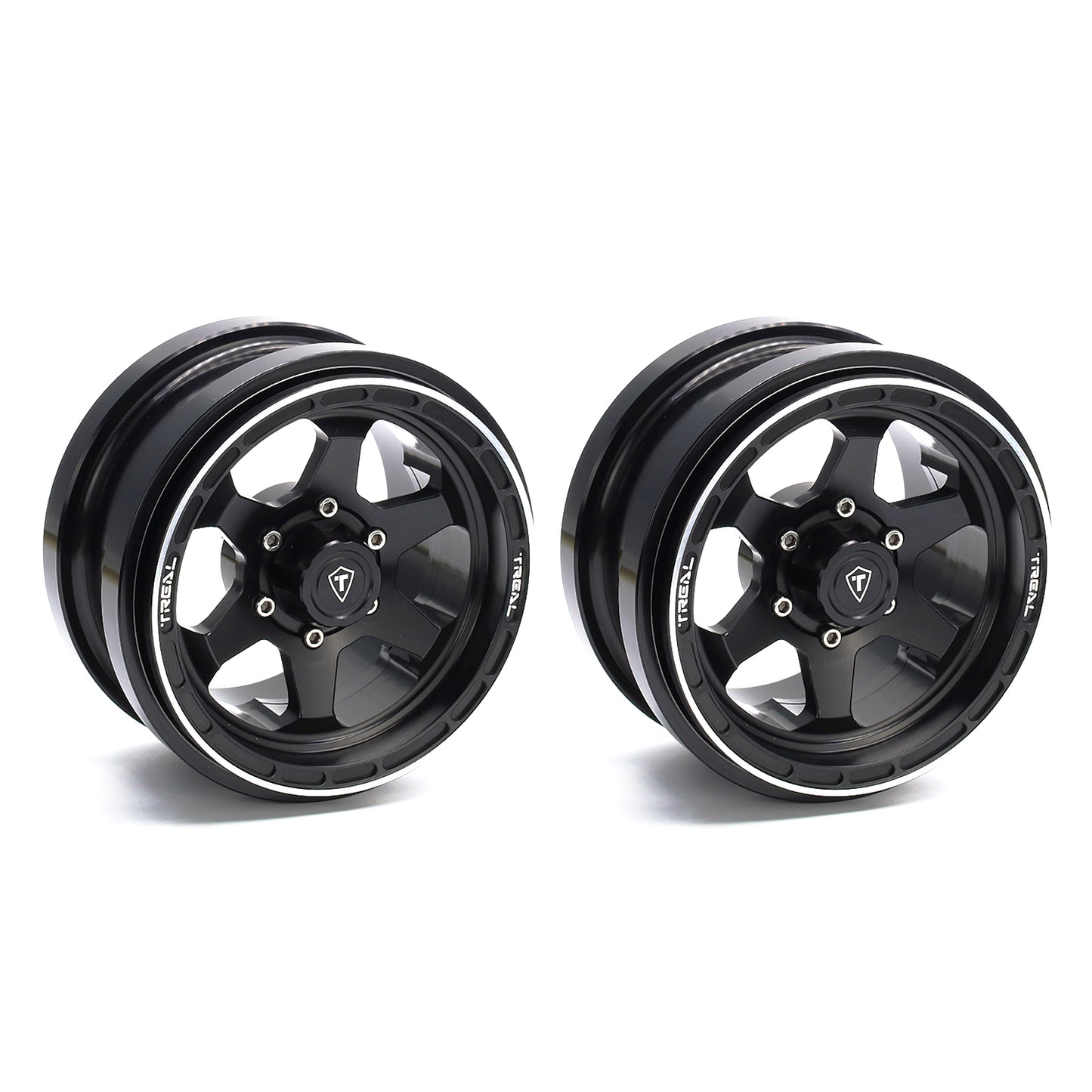 TREAL SCX6 Wheels 2.9'' Beadlock Wheels (2) CNC Machined SCX6 Upgrades Parts for Axial SCX6-Type A