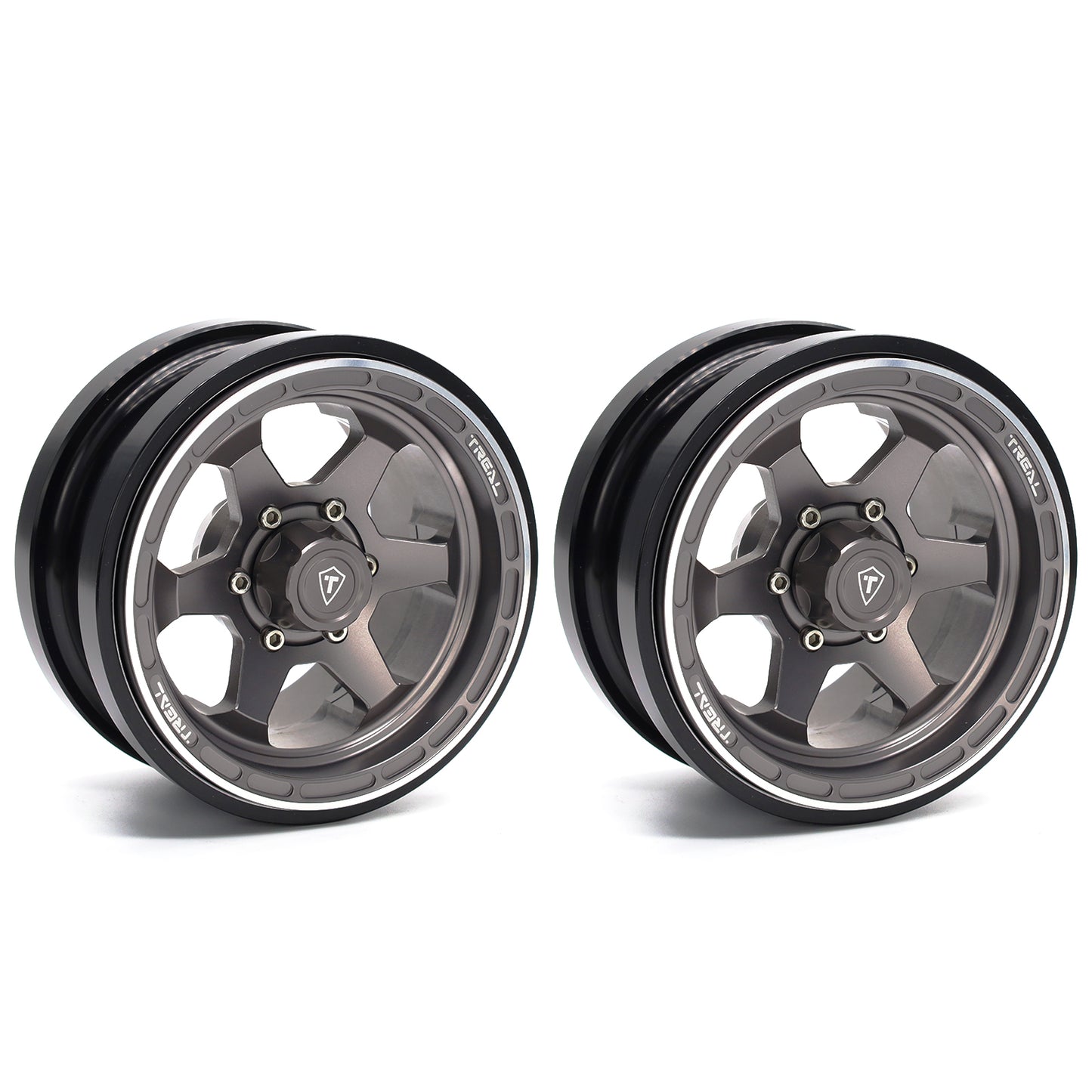TREAL SCX6 Wheels 2.9'' Beadlock Wheels (2) CNC Machined SCX6 Upgrades Parts for Axial SCX6-Type A