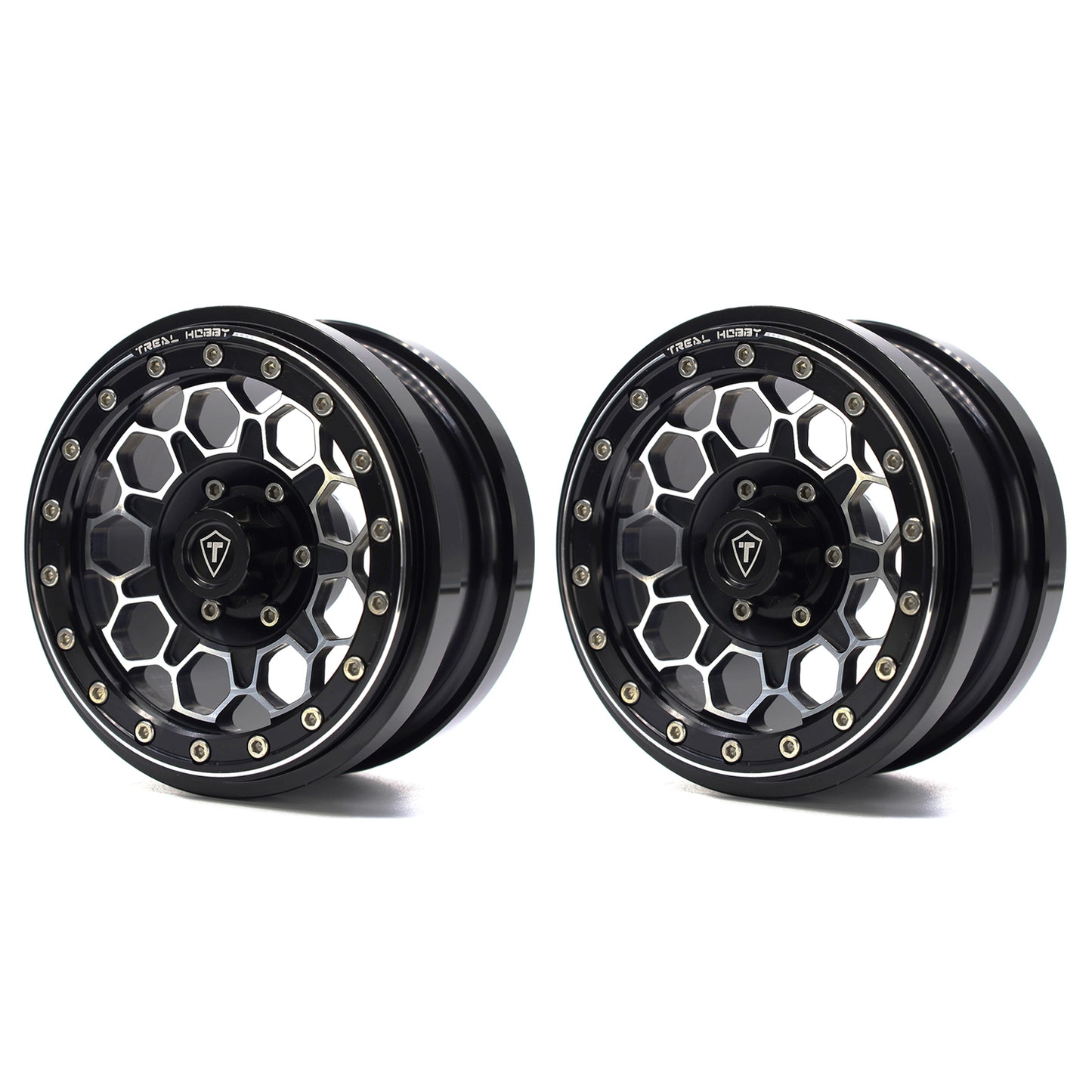 TREAL SCX6 Wheels 2.9'' Beadlock Wheels (2) CNC Machined SCX6 Upgrades Parts for Axial SCX6 -Type B