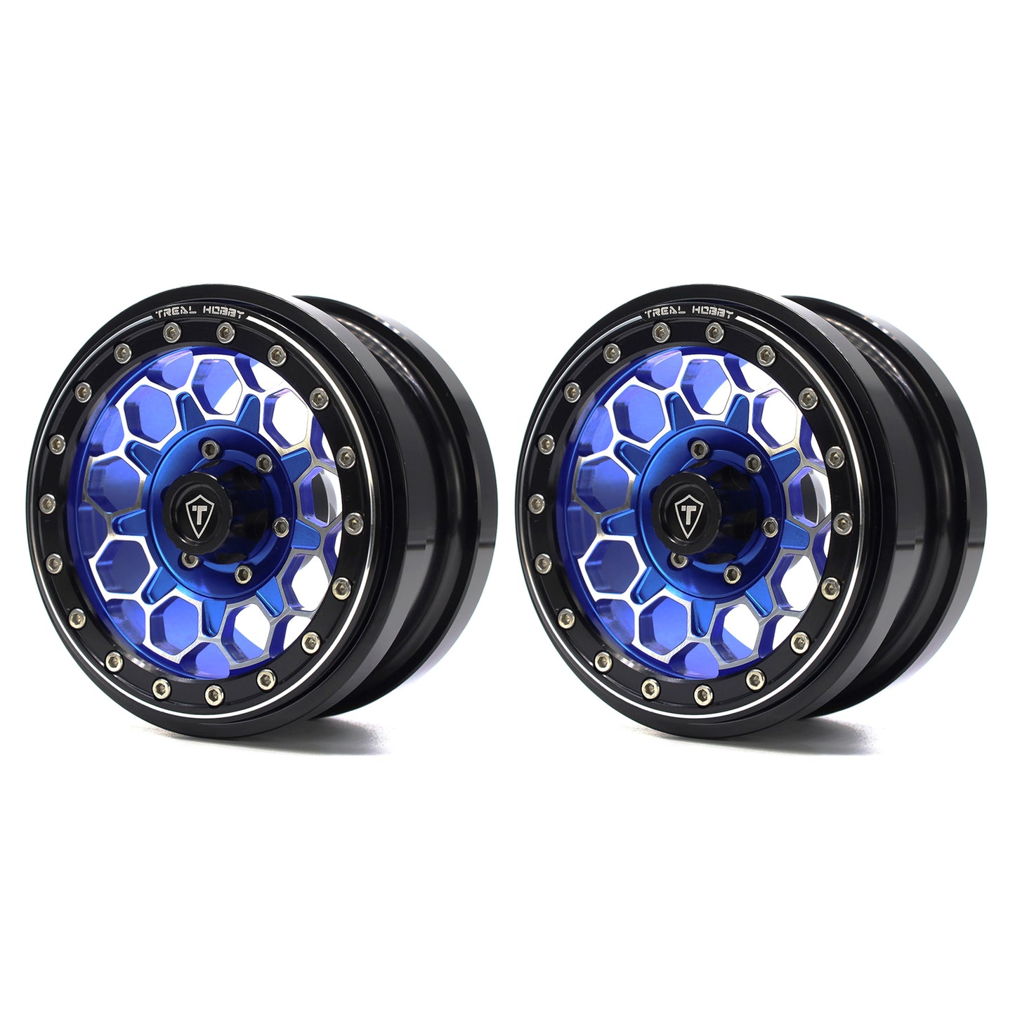 TREAL SCX6 Wheels 2.9'' Beadlock Wheels (2) CNC Machined SCX6 Upgrades Parts for Axial SCX6 -Type B