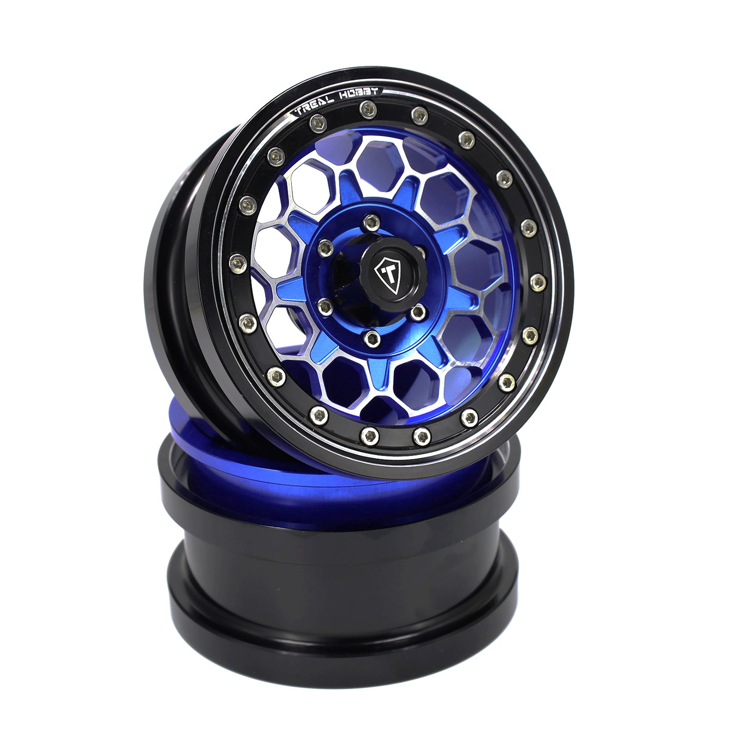 TREAL SCX6 Wheels 2.9'' Beadlock Wheels (2) CNC Machined SCX6 Upgrades Parts for Axial SCX6 -Type B