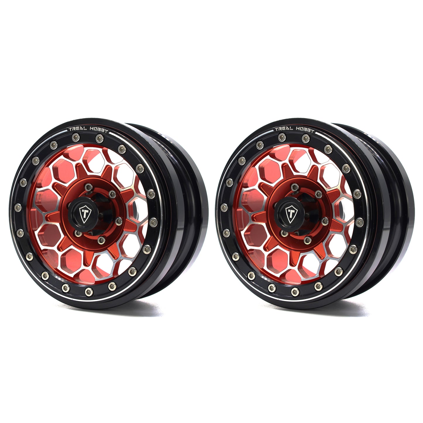 TREAL SCX6 Wheels 2.9'' Beadlock Wheels (2) CNC Machined SCX6 Upgrades Parts for Axial SCX6 -Type B