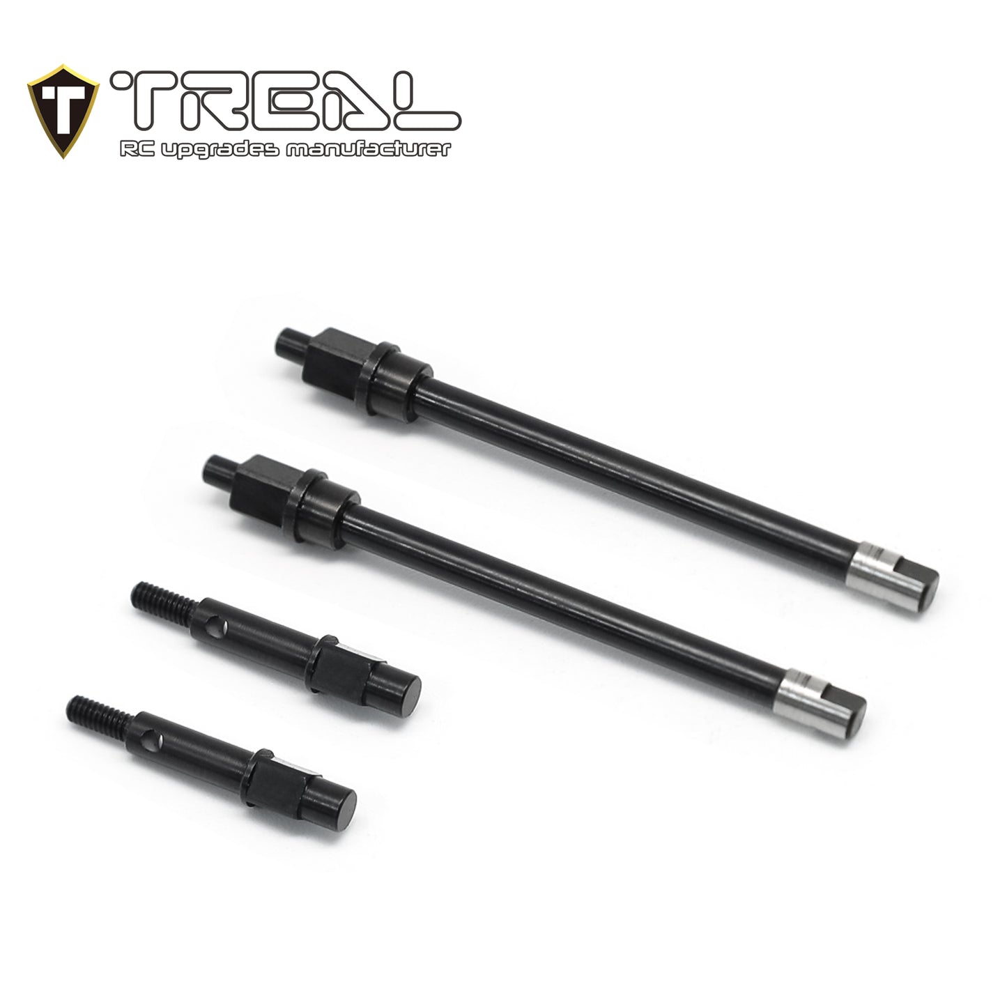 TREAL Steel Rear CVD Shafts (2pcs) for SCX24 Rear Portal Axles