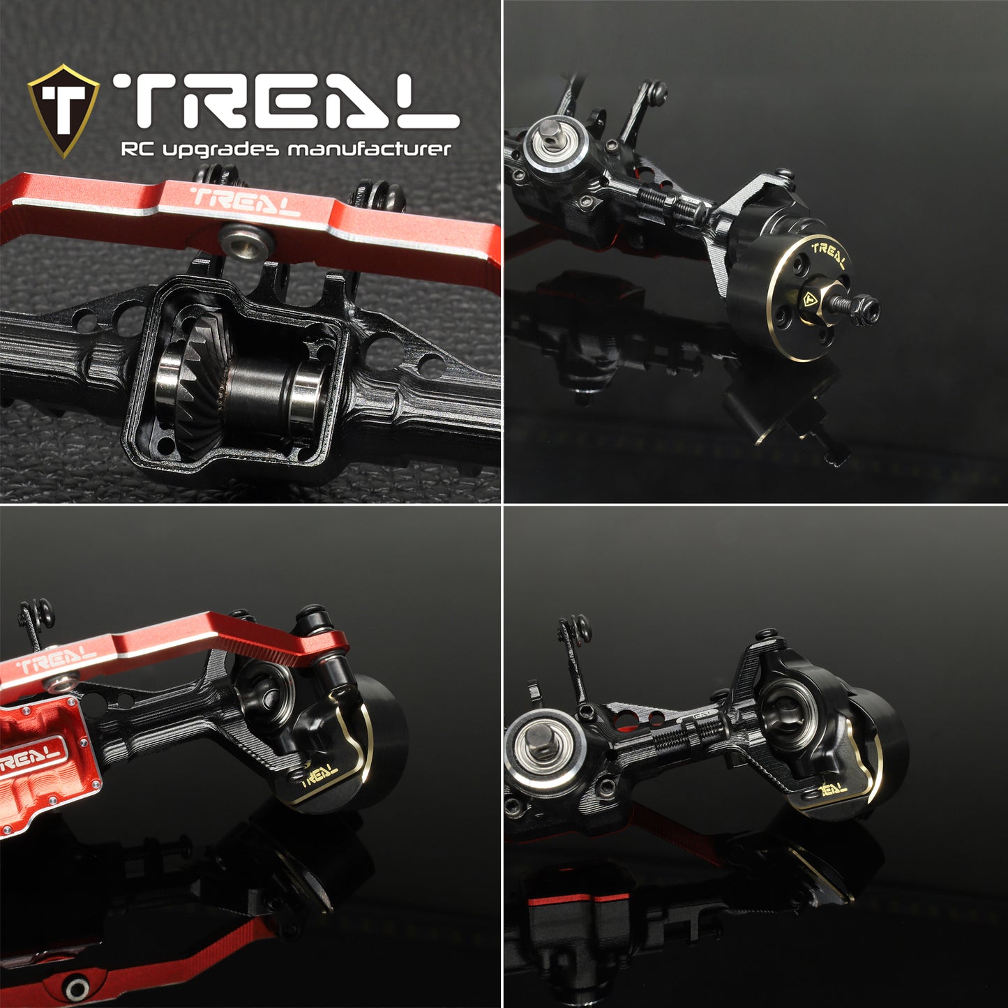 TREAL TRX4M Front Portal Axles Complete Kit CVD shaft Aluminum 7075 CNC Machined Axle Housing for 1/18 TRX-4M TRX4MT