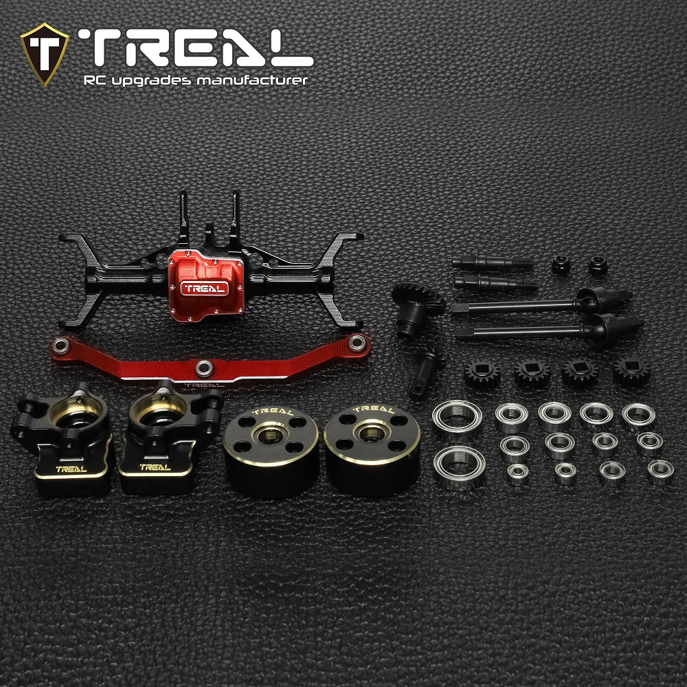 TREAL TRX4M Front Portal Axles Complete Kit CVD shaft Aluminum 7075 CNC Machined Axle Housing for 1/18 TRX-4M TRX4MT