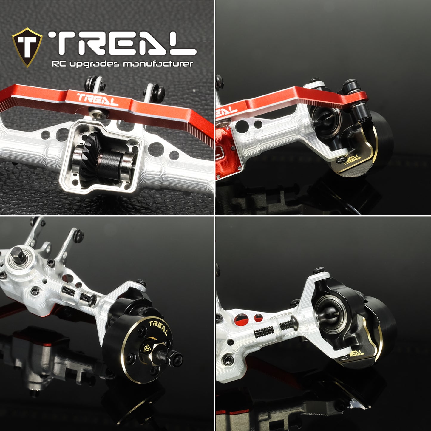 TREAL TRX4M Front Portal Axles Complete Kit CVD shaft Aluminum 7075 CNC Machined Axle Housing for 1/18 TRX-4M TRX4MT