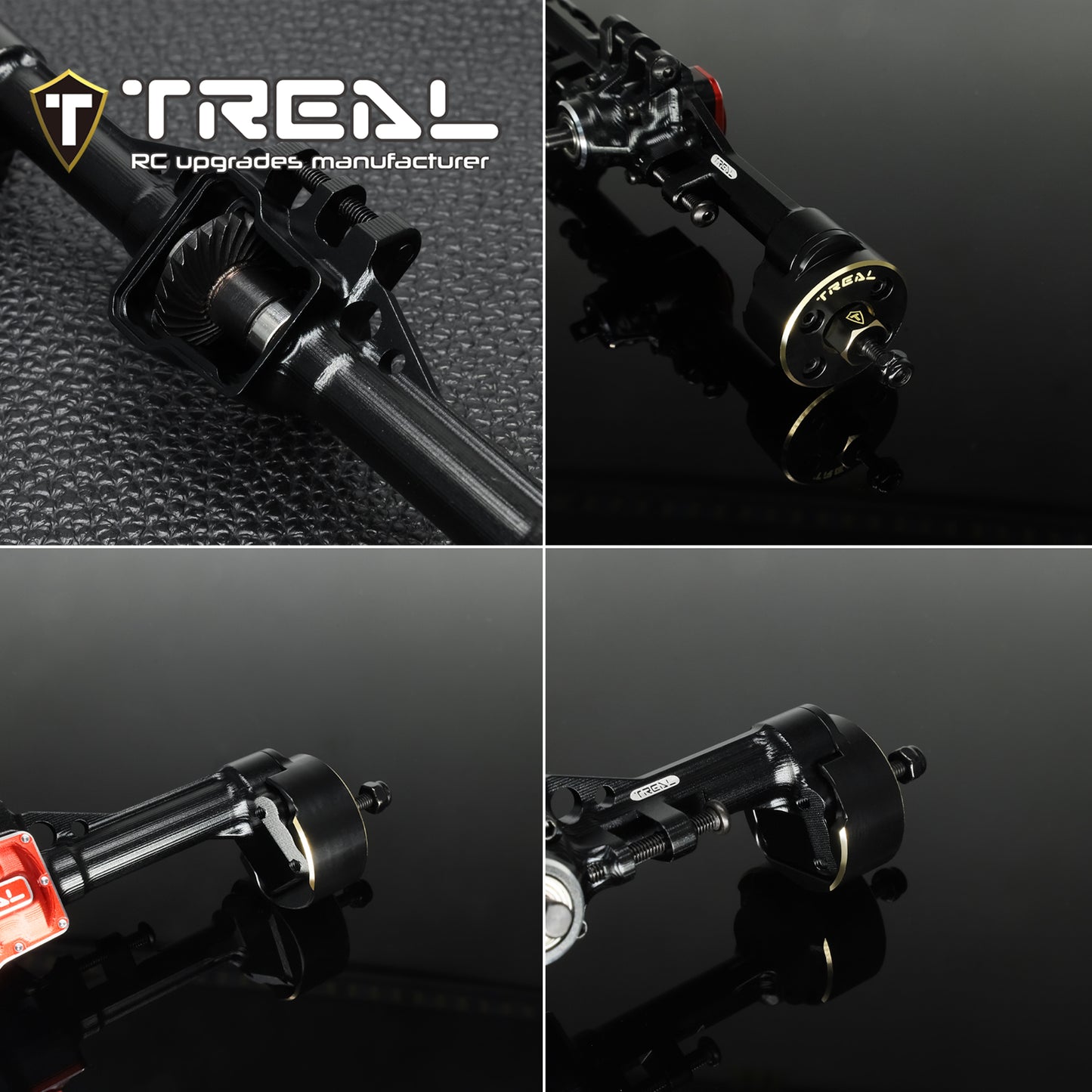TREAL TRX4M Rear Portal Axles Complete Kit Aluminum 7075 CNC Machined Axle Housing for 1/18 TRX-4M TRX4MT
