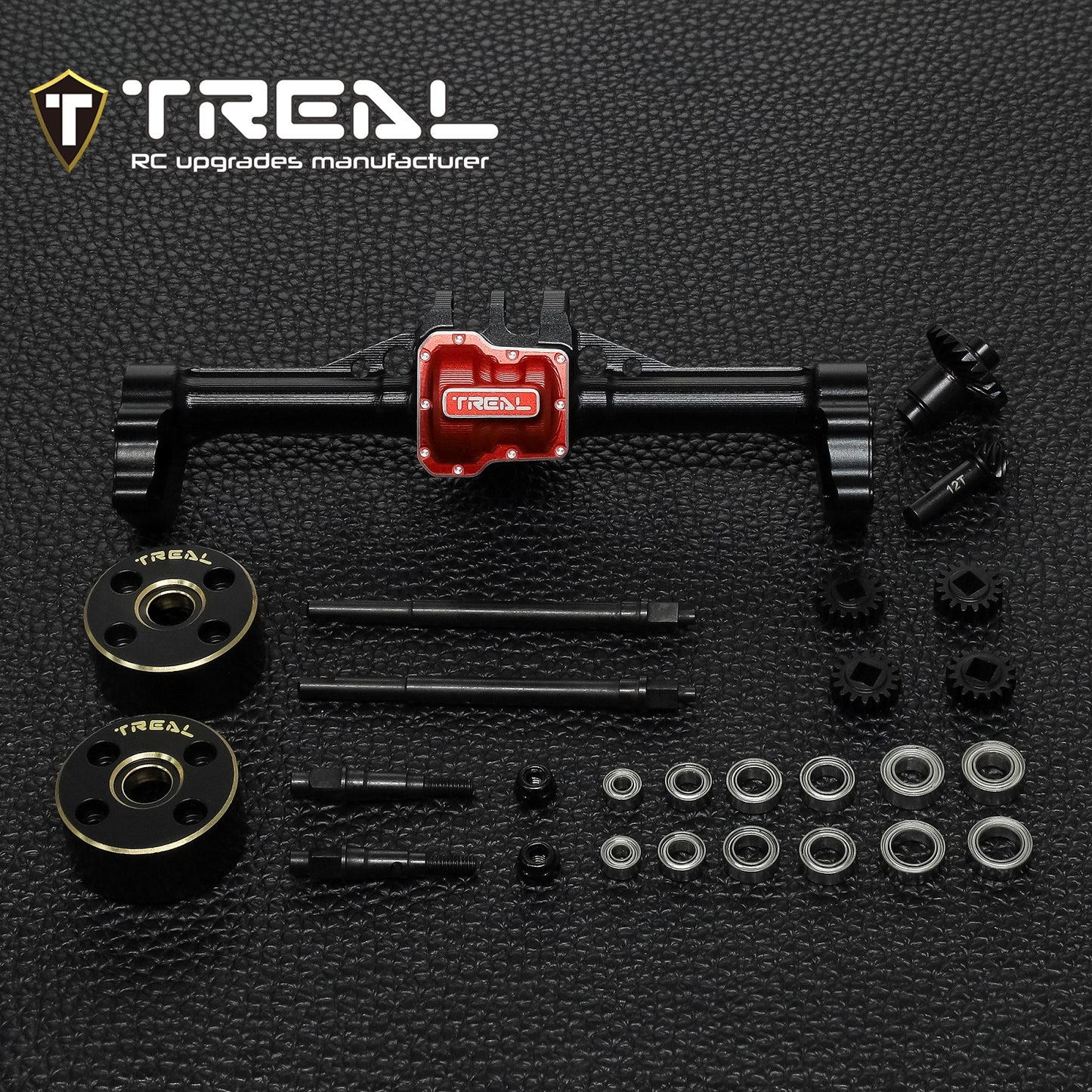 TREAL TRX4M Rear Portal Axles Complete Kit Aluminum 7075 CNC Machined Axle Housing for 1/18 TRX-4M TRX4MT