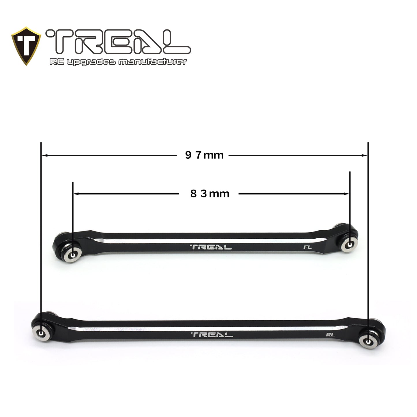 TREAL UTB18 Capra Lower Links Set (4pcs) Aluminum 7075 Lower Chassis 4-Links Upgrades
