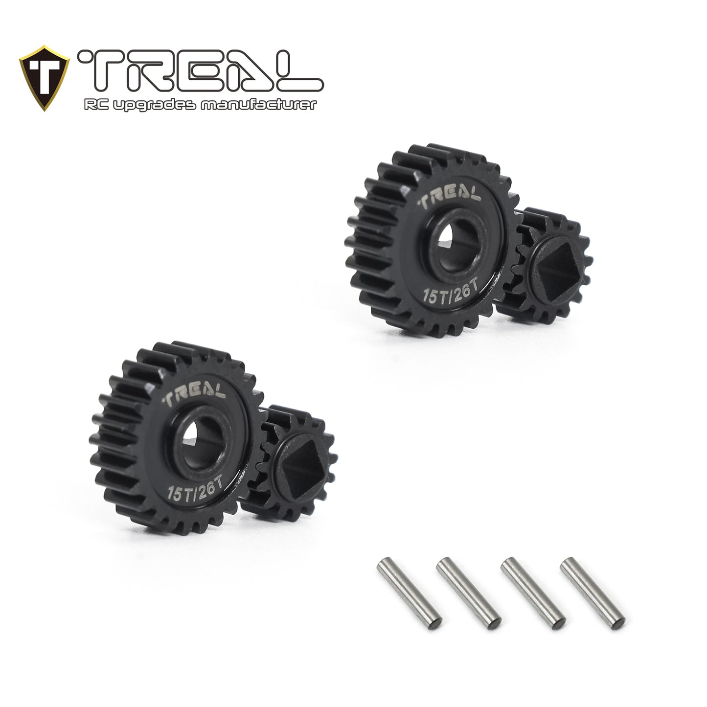 TREAL UTB18 Capra Portal Gears 15T/26T Harden Steel Gears Compatible with Axial 1/18 UTB18