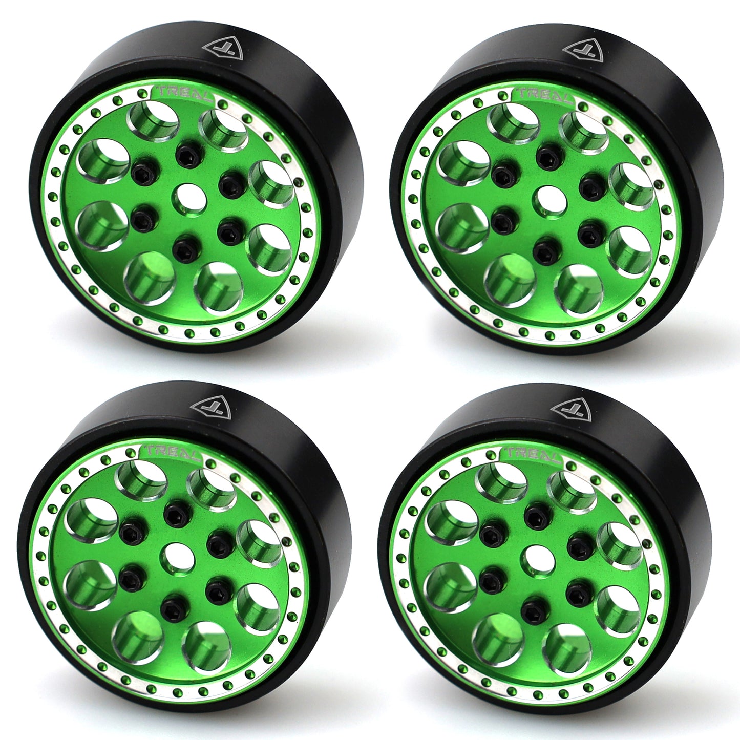 Treal 1.0 Beadlock Wheels(4P-Set) for Axial SCX24 1/24 Crawler Aluminum CNC Machined 11.2g