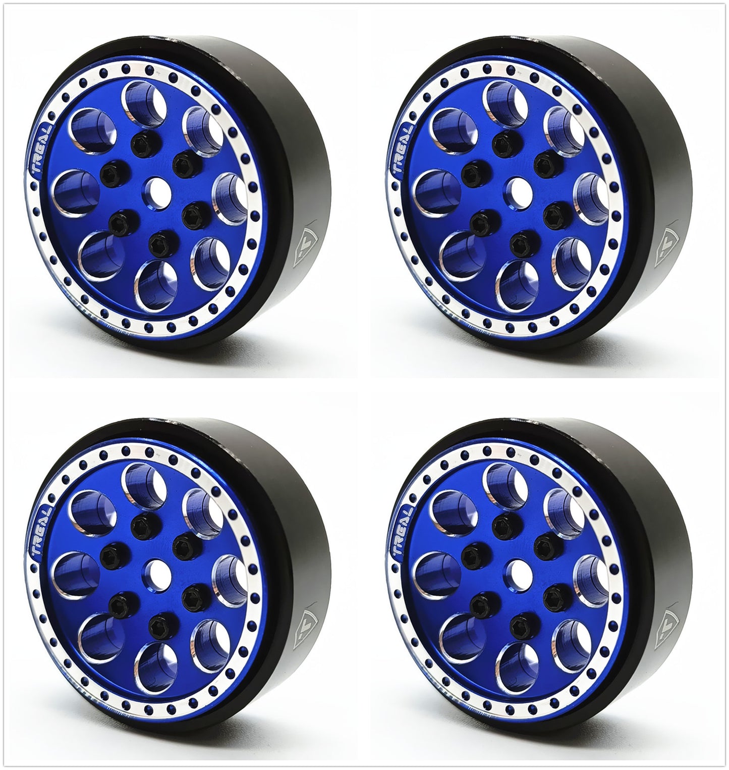 Treal 1.0 Beadlock Wheels(4P-Set) for Axial SCX24 1/24 Crawler Aluminum CNC Machined 11.2g