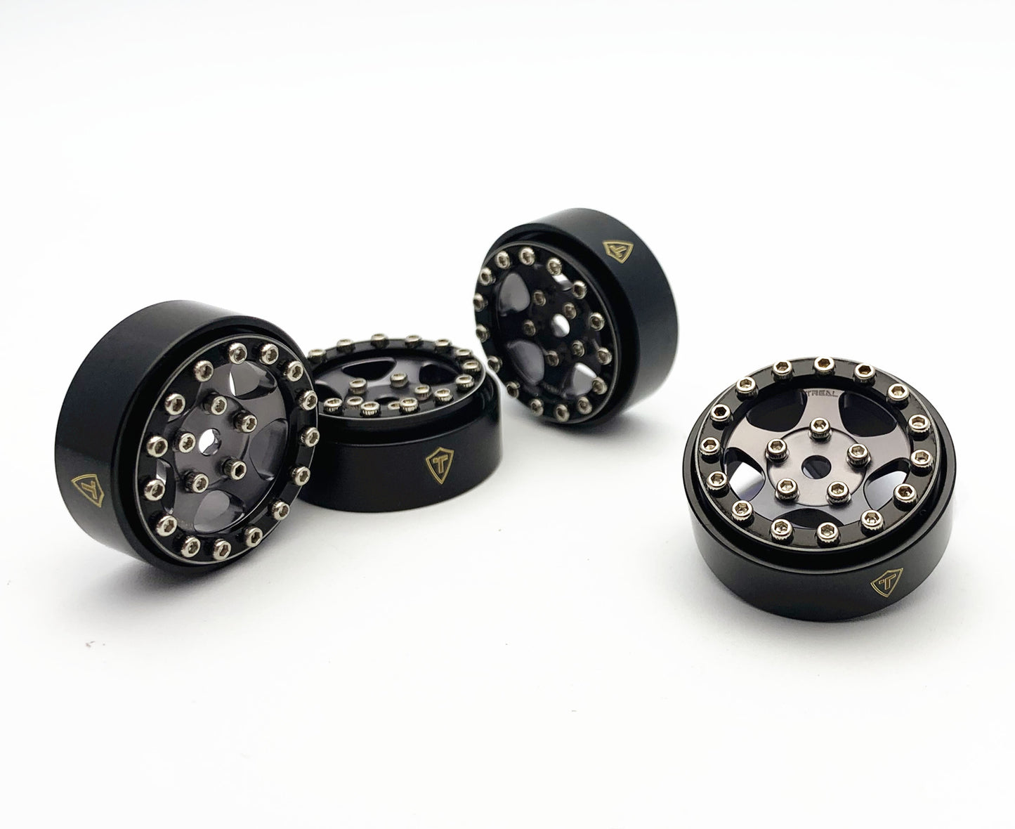 TREAL 1.0 Beadlock Wheels Rims(4P) 5-Star 7mm Hex Hubs for 1/18 TRX4M 1/24 AX24 SCX24 FCX24 RC Crawler-Type B