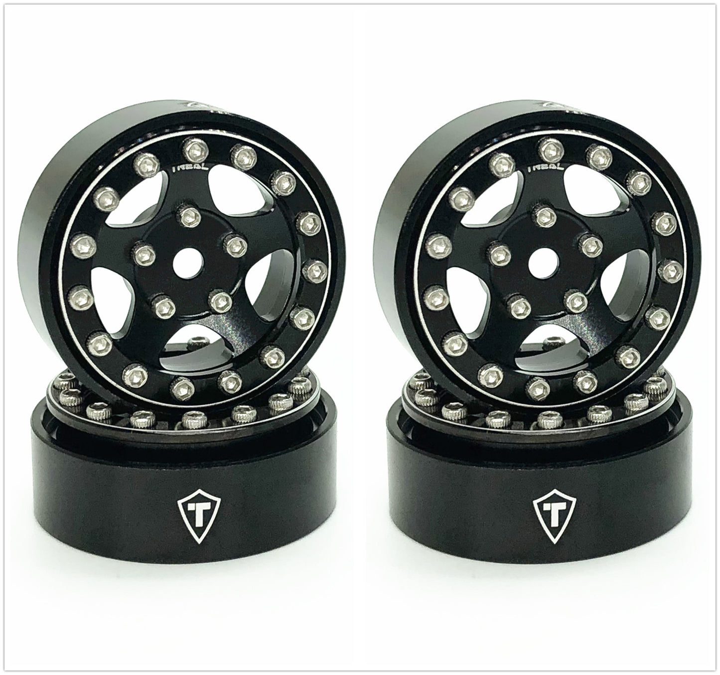Treal 1.0 Beadlock Wheels(4P-Set) for Axial SCX24 Aluminum CNC Machined 11.6g-B Type