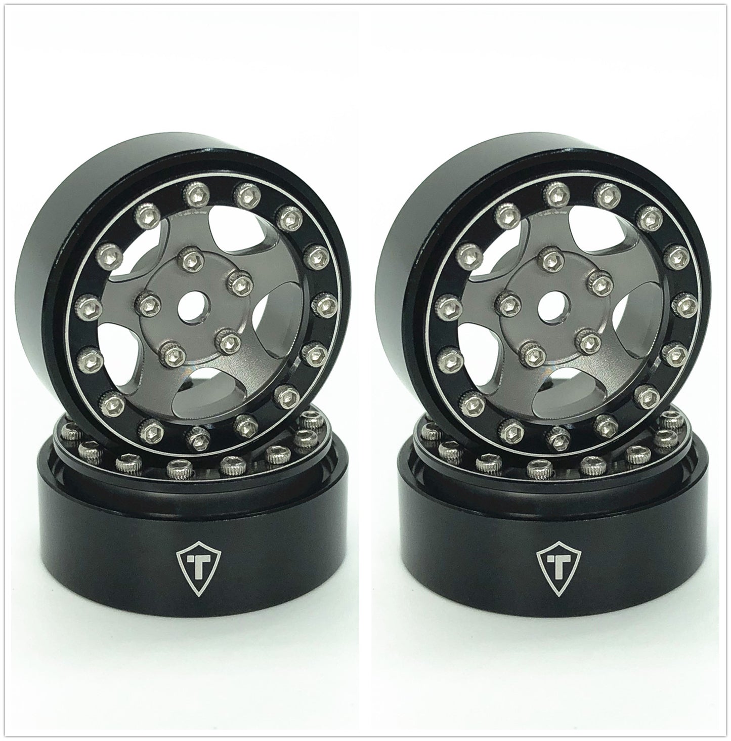 Treal 1.0 Beadlock Wheels(4P-Set) for Axial SCX24 Aluminum CNC Machined 11.6g-B Type