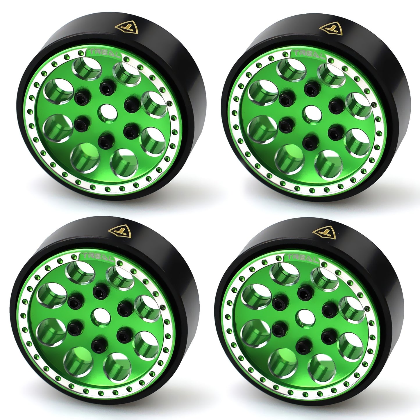 Treal 1.0 Beadlock Wheels(4P-Set) for Axial SCX24 1/24 Crawler Brass Ring Weighted 27.3g Type A