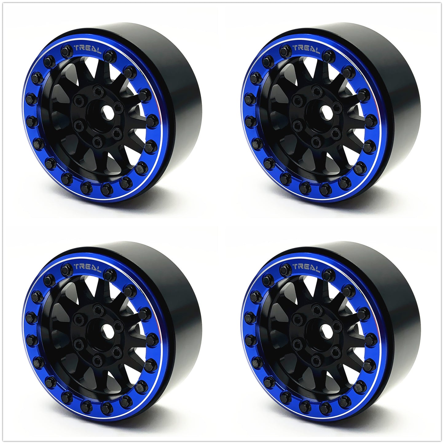 Treal 1.9 beadlock wheels (4P-Set) Alloy Crawler Wheels for 1:10 RC Scale Truck -Type D