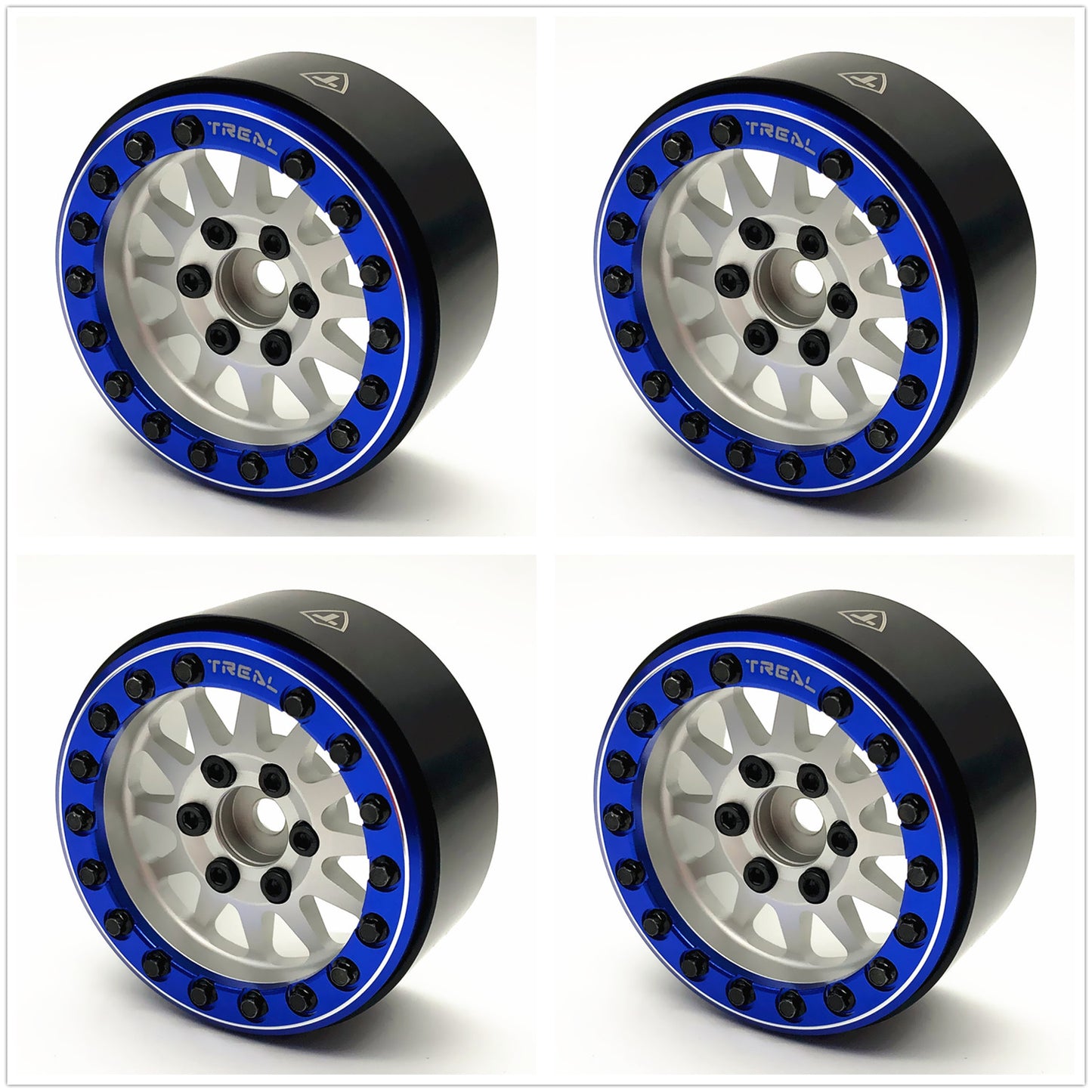 Treal 1.9 beadlock wheels (4P-Set) Alloy Crawler Wheels for 1:10 RC Scale Truck -Type D