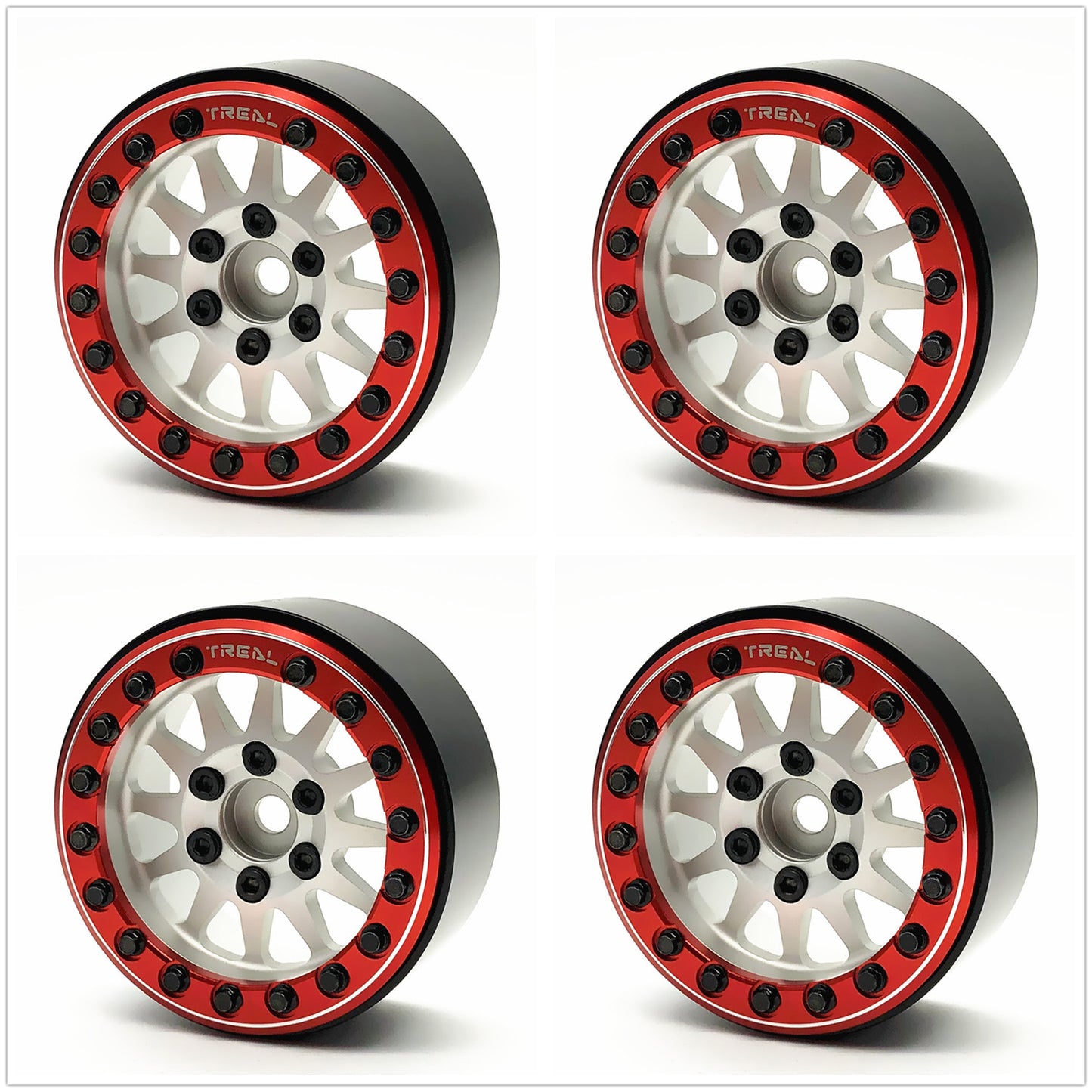 Treal 1.9 beadlock wheels (4P-Set) Alloy Crawler Wheels for 1:10 RC Scale Truck -Type D