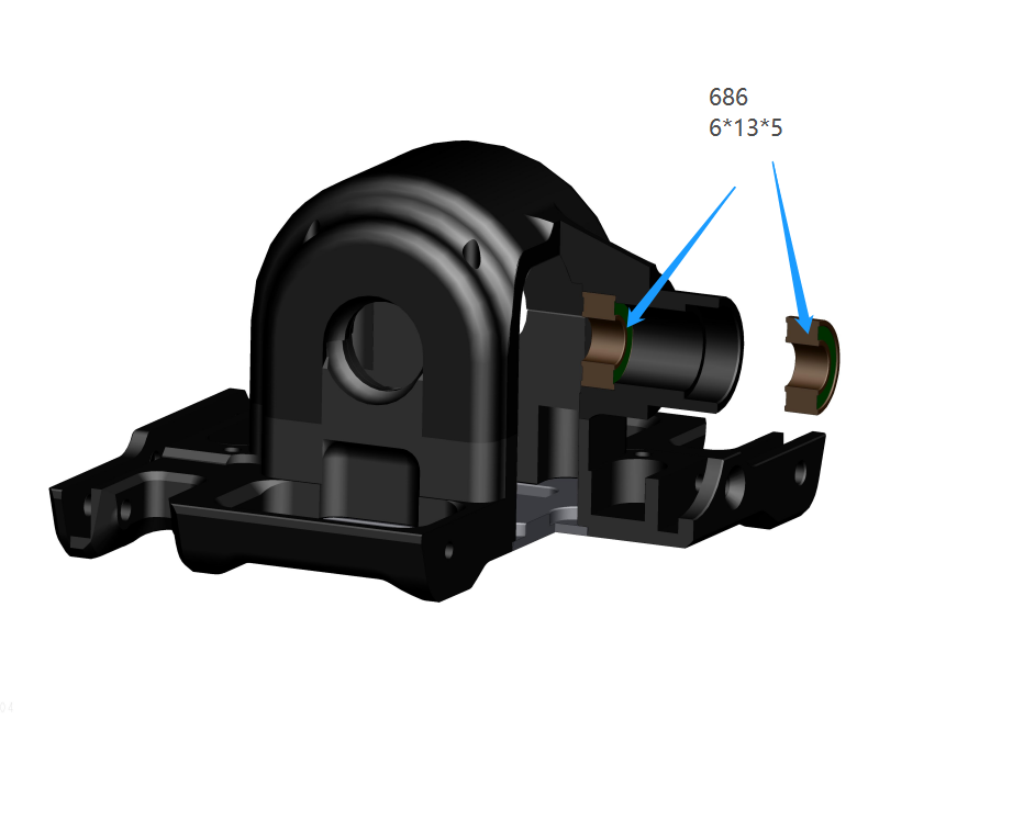 Treal Aluminum 7075 Centre Diffential Housing Gearbox Housing Set with Covers for Losi LMT