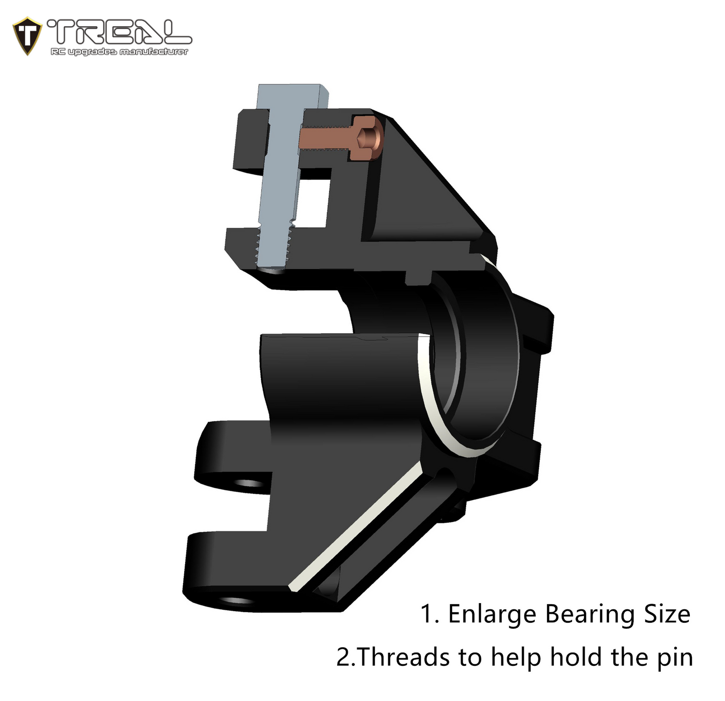 Treal Aluminum 7075 Front Steering Knuckels for Losi LMT