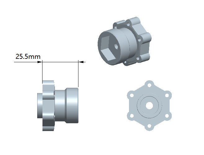 Treal Aluminum 7075 Wheel Hubs Spacers +15mm for Losi LMT