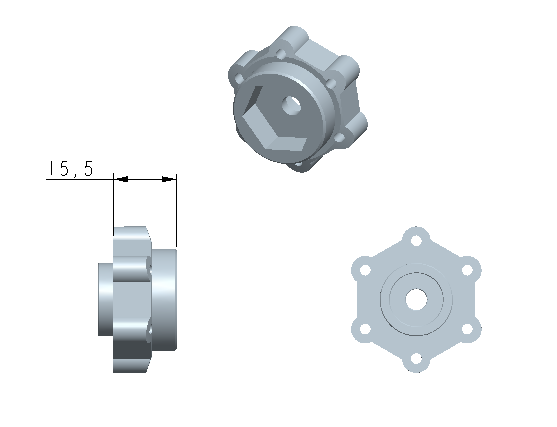 Treal Aluminum 7075 Wheel Hubs Spacers +5mm for Losi LMT-V2