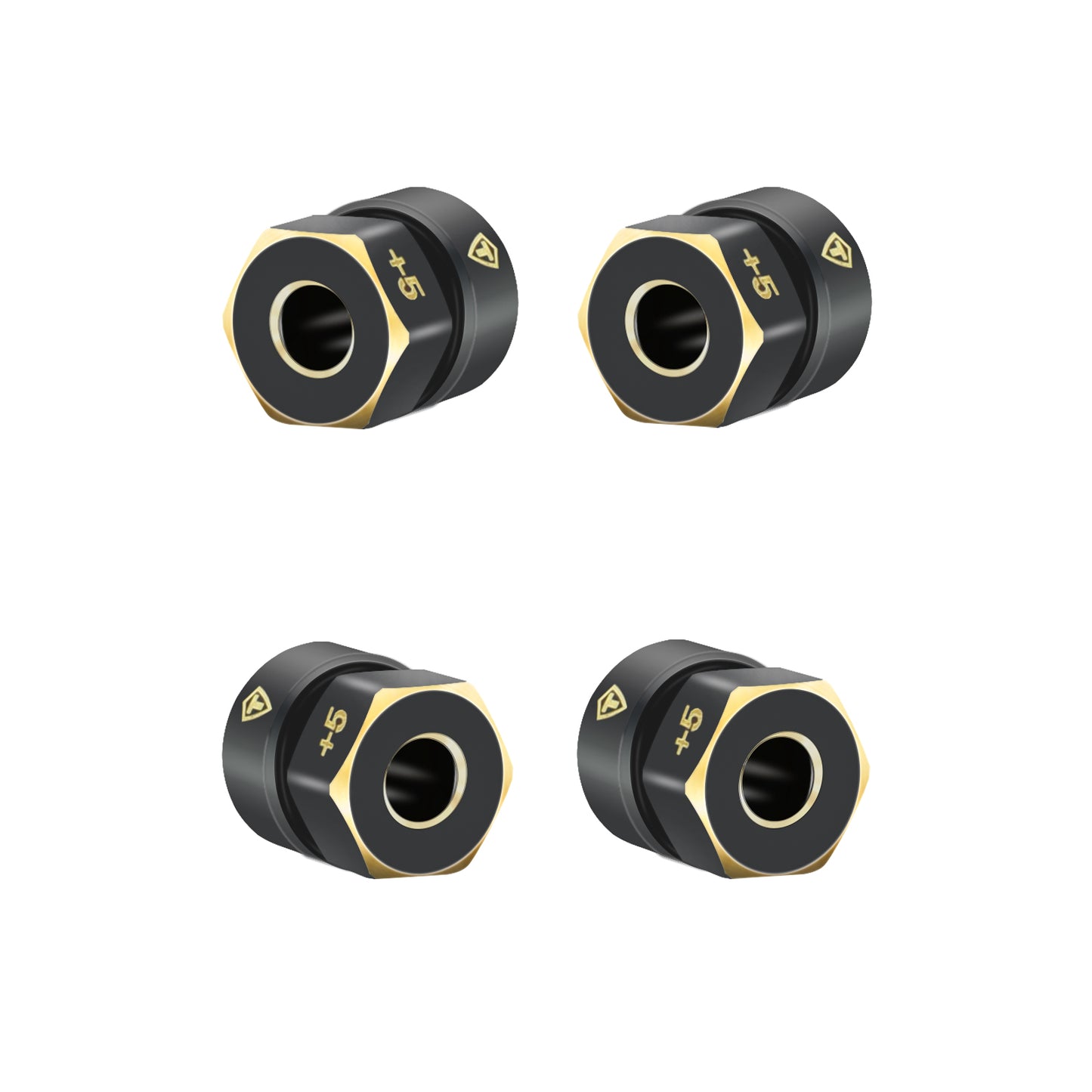 Treal Brass Extended Hex Hubs Wheel Spacers for SCX24 Upgrades +5mm Black