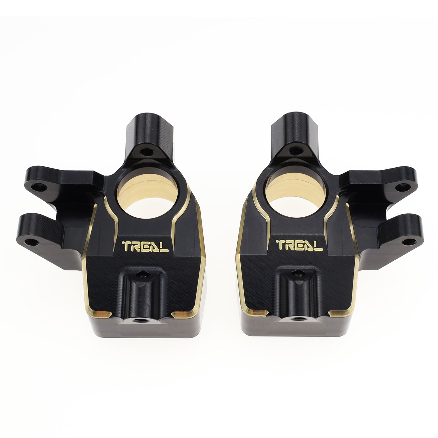 Treal Brass Front Inner Portal Covers Steering Knuckles 60g for Axial Capra UTB/SCX10 III Black-Type B