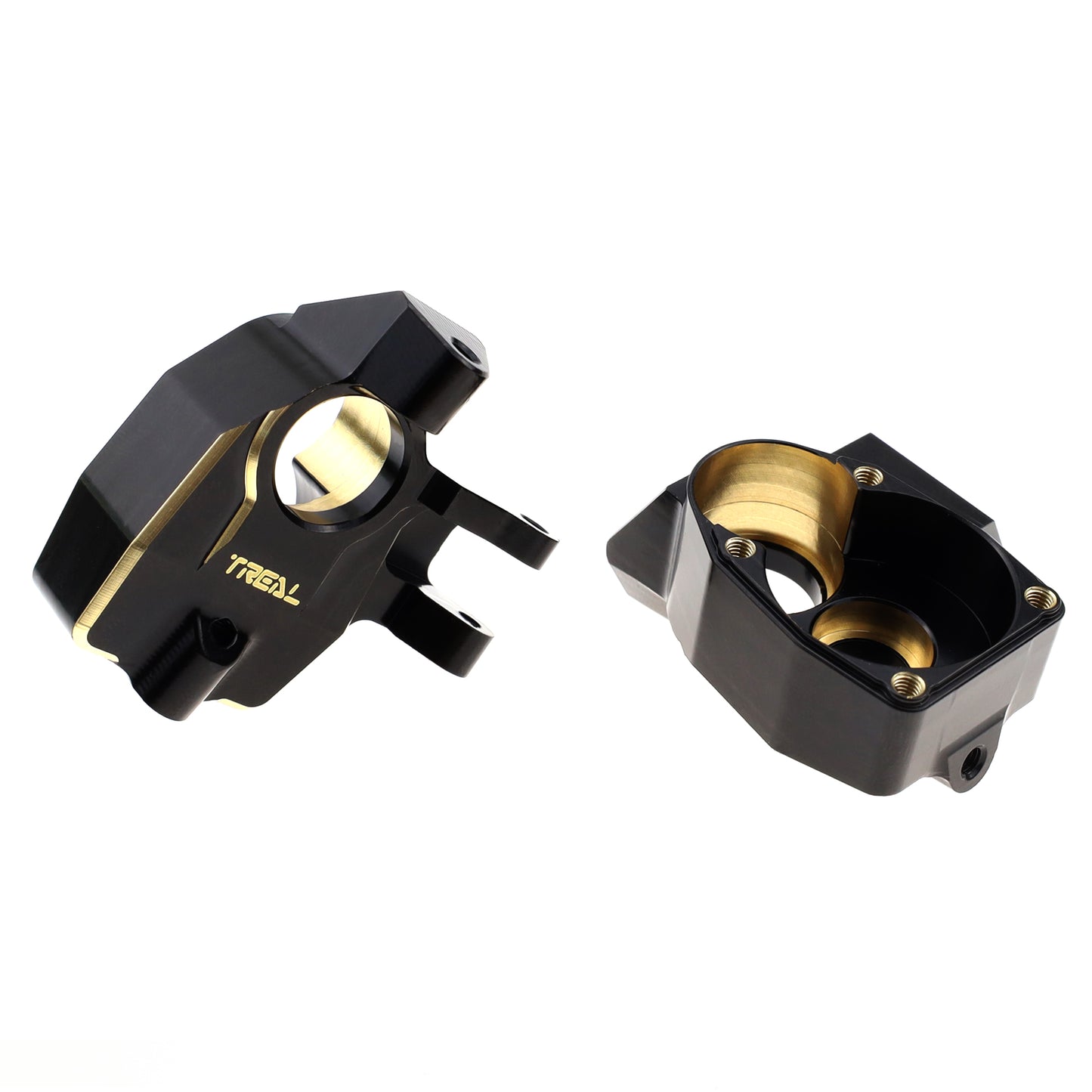 Treal Brass Front Inner Portal Covers Steering Knuckles 60g for Axial Capra UTB/SCX10 III Black-Type B