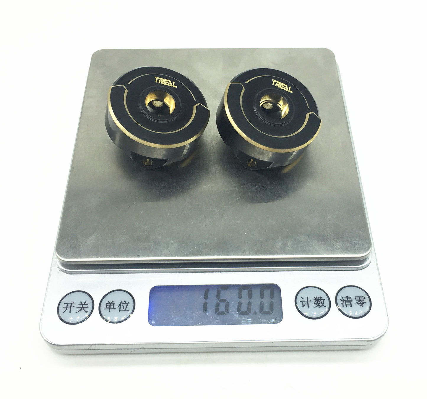 Treal Brass Front Steering Blocks Knuckles(2) with Steel Steering Plate (Left and Right) for Element Enduro RC