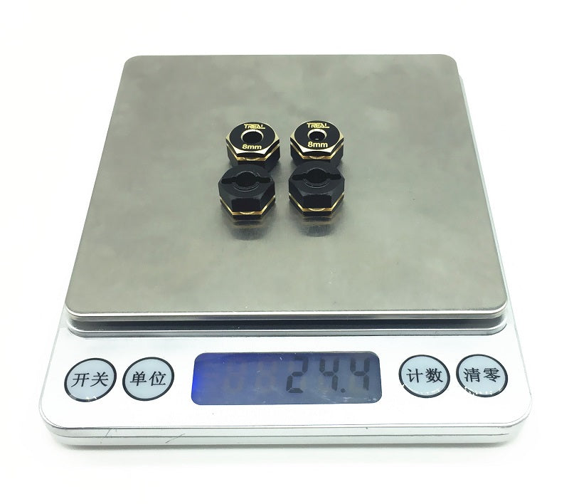 Treal Brass Hex Adapter Wheel hubs(4)(8mm) for Element RC Enduro
