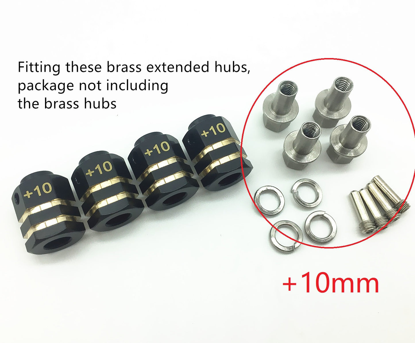 Treal Hardware for TRX-4 Brass Extended Wheel Hubs +10MM