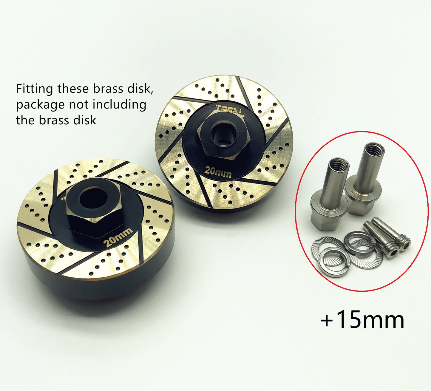 Treal Hardware for TRX-4 Brass Extended Wheel Hubs +15MM