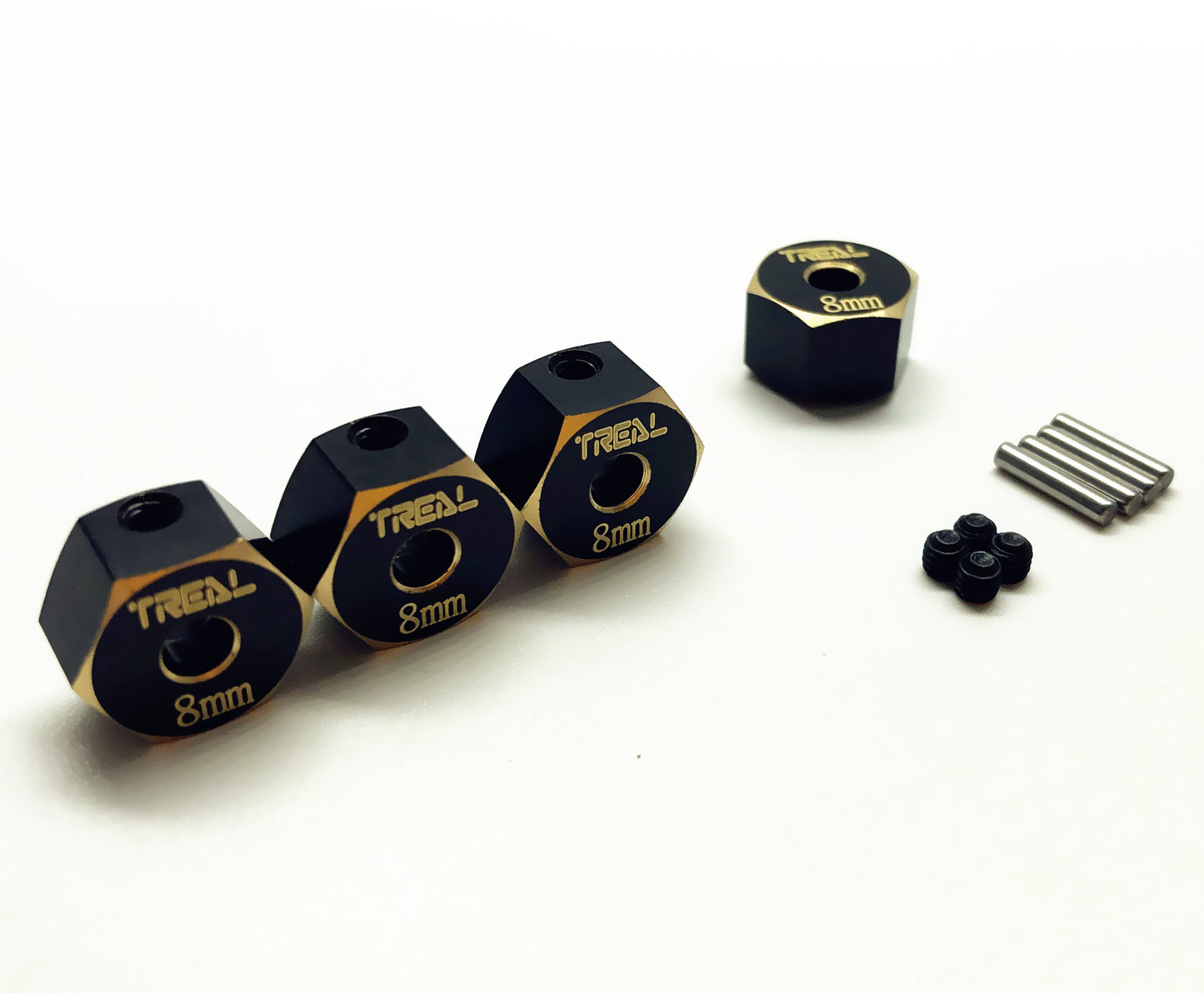 Treal SCX10 II Brass Hex Adaptor 4pcs Wheel Hub for AX90046/AX90047