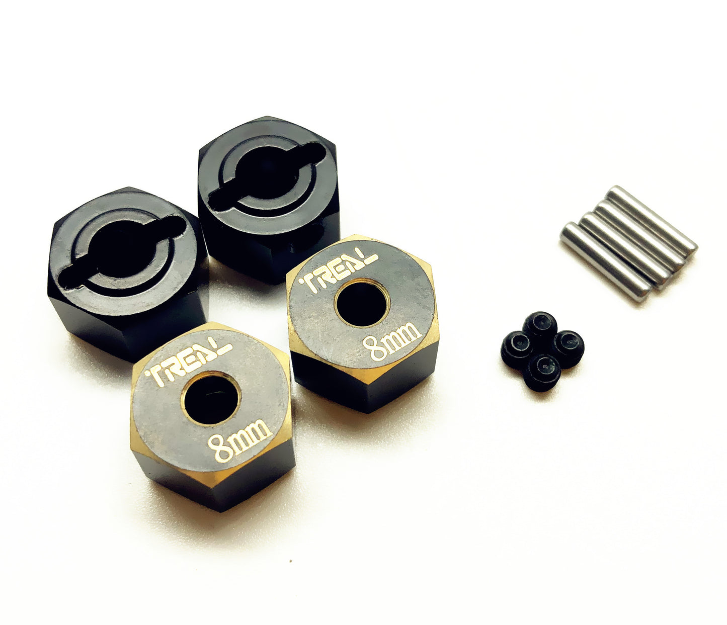 Treal SCX10 II Brass Hex Adaptor 4pcs Wheel Hub for AX90046/AX90047