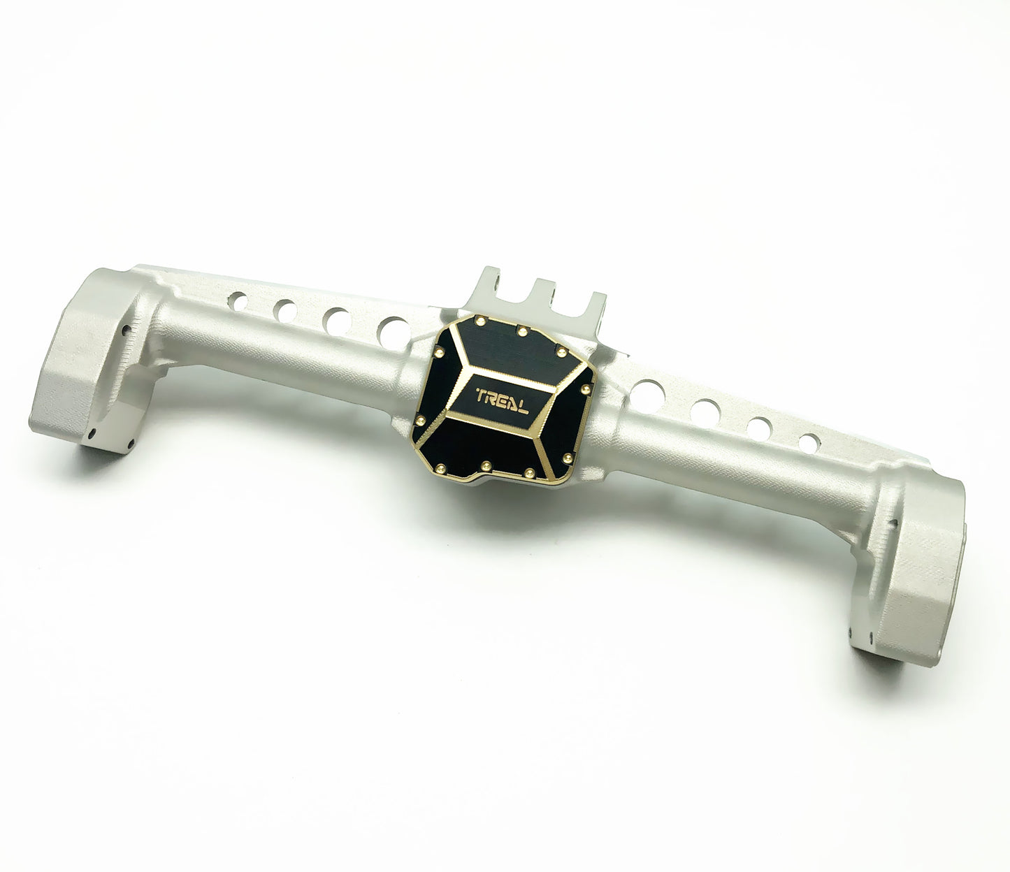 Treal SCX10 III Axles Rear Axle CNC Solid Billet Aluminum 7075 Axle Housing with Brass Diff Cover
