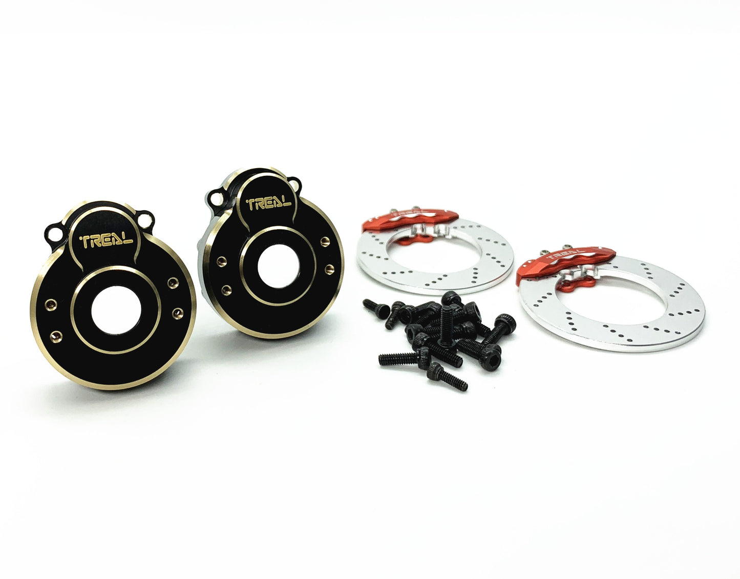 Treal TRX-4 Brass Outer Portal Covers 42g(2pcs) Black with Brake Motor Set